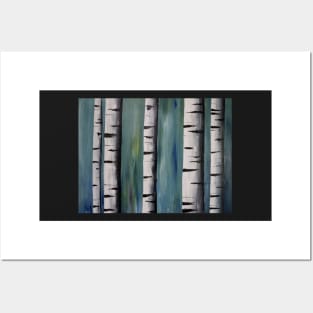 Birch Trees Acrylic Painting Posters and Art